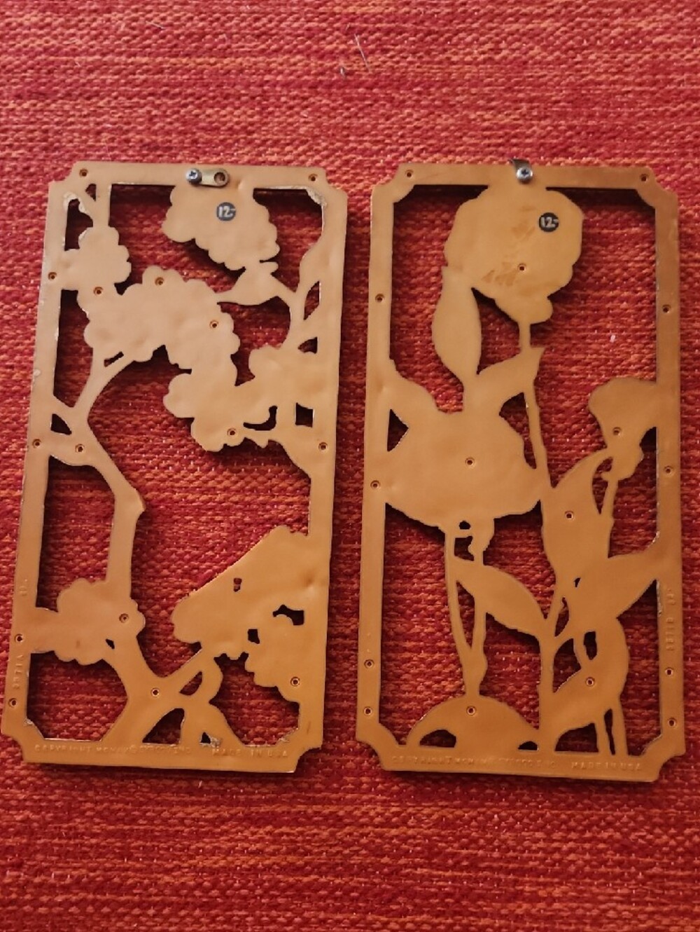 Floral Wall Plaques in Bronze Tone - Pair - Picture 4 of 13